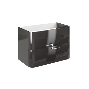 Mobile bagno sospeso 80 cm Apollo in legno Grigio Scuro Lucido con Lavabo