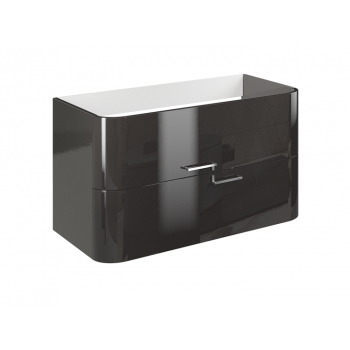 Mobile bagno sospeso 100 cm Apollo in legno Grigio Scuro Lucido con Lavabo