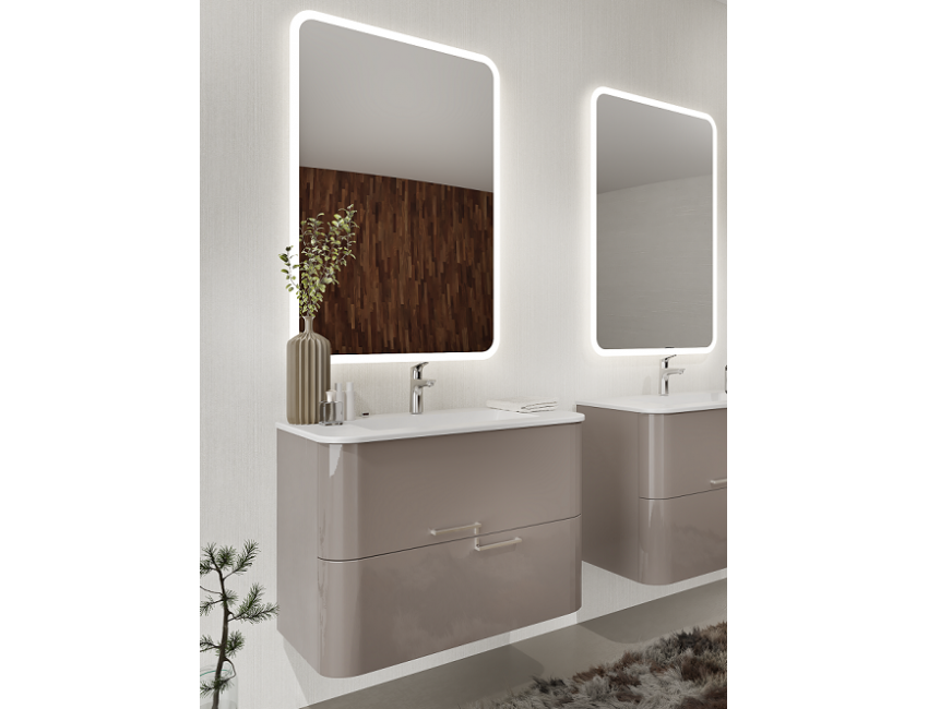 Mobile bagno sospeso 100 cm Apollo in legno Nordico con Lavabo