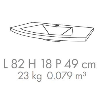 Mobile bagno sospeso 80 cm Venere in legno Nordico con Lavabo in ceramica