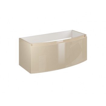 Mobile bagno sospeso 100 cm Venere in legno Crema lucido con Lavabo in ceramica