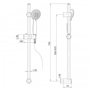 Paffoni saliscendi 3 getti 805858