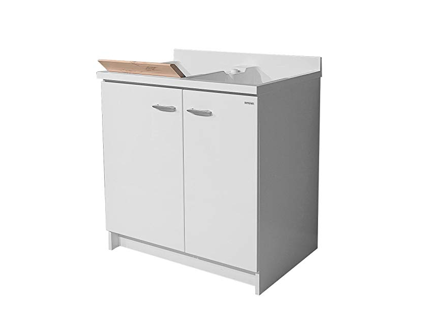 Mobile Lavatoio Montegrappa 80x60 cm con doppia vasca termoplastica e due ante serie Marella