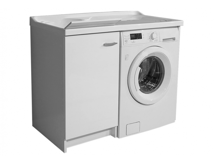 Waschraumschrank 80x60 cm mit doppelter thermoplastischer Badewanne und zwei Türen Giunone