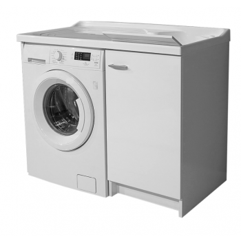 Waschraumschrank 80x60 cm mit doppelter thermoplastischer Badewanne und zwei Türen Giunone