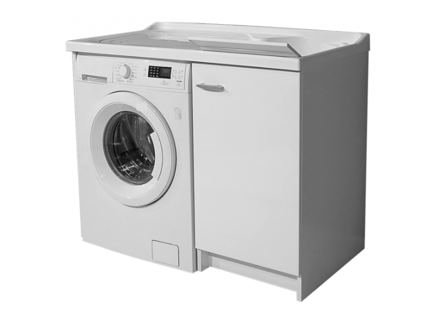 Waschraumschrank 80x60 cm mit doppelter thermoplastischer Badewanne und zwei Türen Giunone