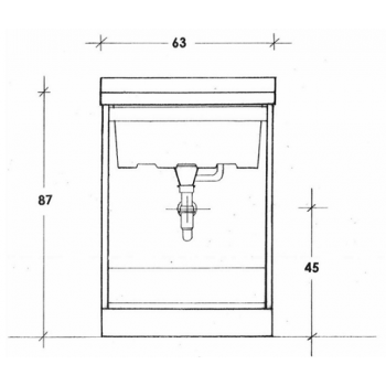 Waschraumschrank 63x60 cm mit Doppeltür und Keramik Badewanne Era