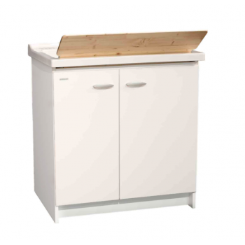 Mobile Lavatoio 83x60 cm con doppia anta e vasca in ceramica serie Aura