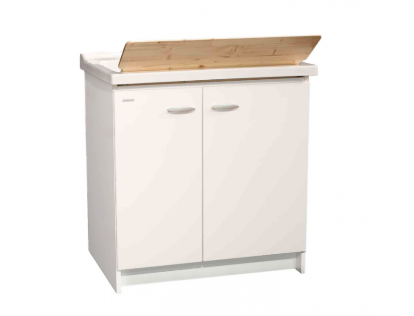 Waschraumschrank 63x60 cm mit Doppeltür und Keramik Badewanne Era