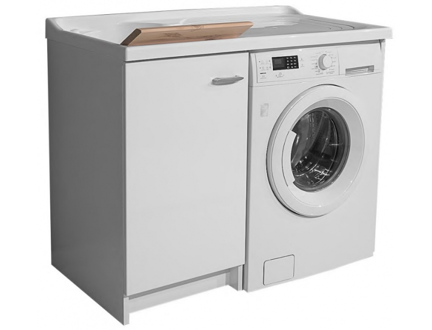 Waschraumschrank 80x60 cm mit doppelter thermoplastischer Badewanne und zwei Türen Giunone