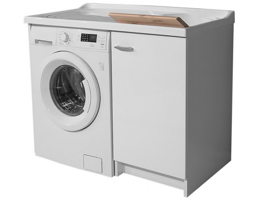 Waschraumschrank 80x60 cm mit doppelter thermoplastischer Badewanne und zwei Türen Giunone