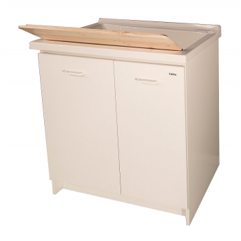 Waschraumschrank 63x60 cm mit Doppeltür und Keramik Badewanne Era