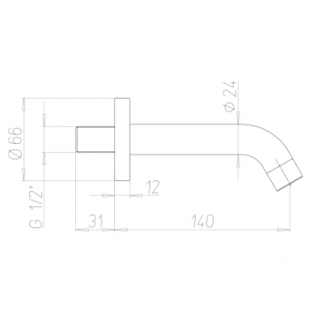 Bocca di erogazione lavabo 14 cm