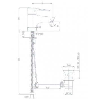 Rubinetto Lavabo cromato Cusio