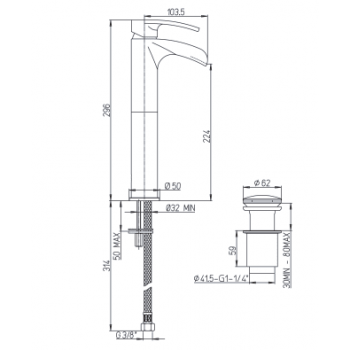 Rubinetto Bidet cromato Cassandra