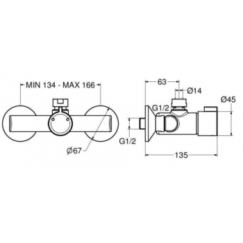 Idral Thermostatbatterie mit progressivem Mischverhalten für Dusche mit Langhebel 900.32