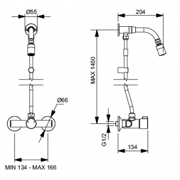 Idral Kit Miscelatore Temporizzato Doccia a parete KSA32/31