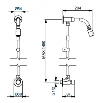 Idral Kit Rubinetto Temporizzato Doccia a parete KSA20/31