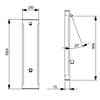 Idral Pannello doccia a parete in acciaio inox con miscelatore temporizzato e comando a pulsante 09212