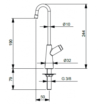 Idral Beverino con comando a pulsante e bocca 25 cm 02179P25