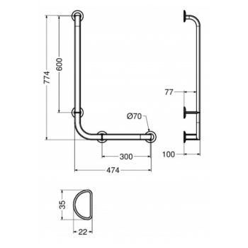Idral Aluminium Haltegriff Home 12100AS