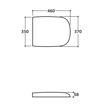 Vaso sospeso senza brida 36x55 cm in ceramica Globo serie Genesis