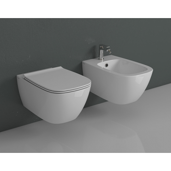 EinlochBidet aufgehängtes 37x51 cm aus Keramik Globo Genesis