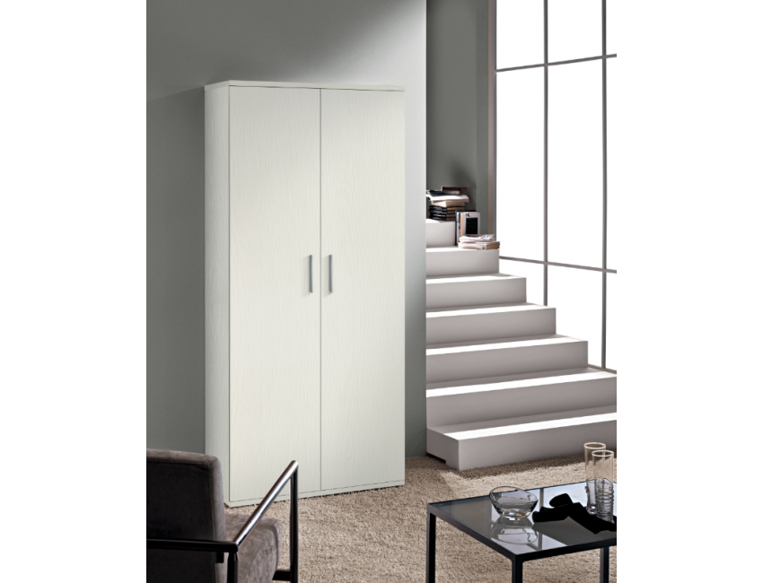 Armadio 178 cm Bianco Graffiato con due ante
