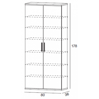 Armadio 178 cm Bianco Graffiato con due ante