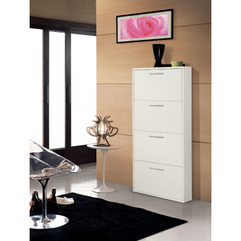 Scarpiera 143 cm Bianco Graffiato con quattro ribalte