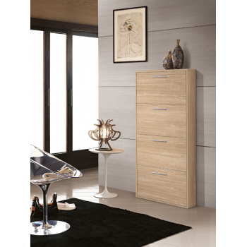 Scarpiera 143 cm colore Quercia con quattro ribalte