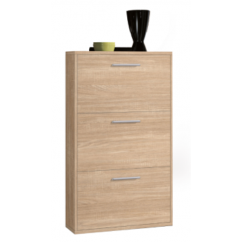 Scarpiera 122 cm colore Quercia con tre ribalte