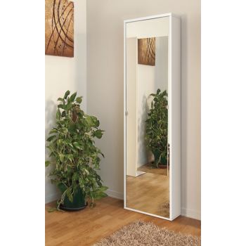 Scarpiera 178 cm Bianco Graffiato con anta a specchio