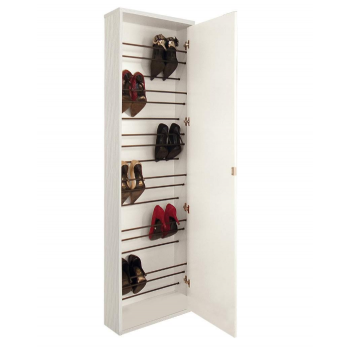 Scarpiera 178 cm Bianco Graffiato con anta a specchio