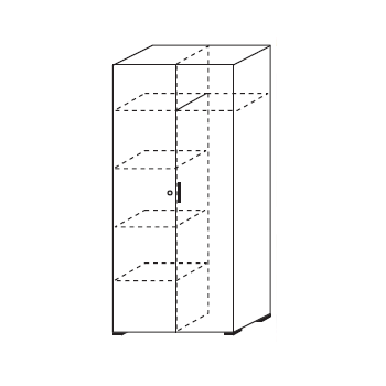 Armadio Portascope 183 cm Bianco frassinato