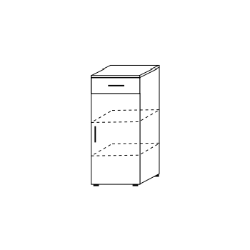 Mobile 45x38xh98 cm Olmo con anta e cassetto