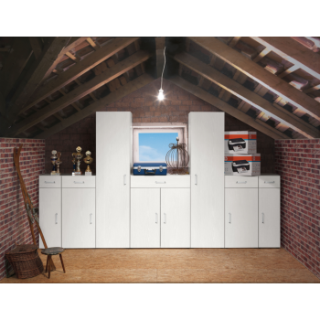 Armadio a colonna 183 cm Bianco frassinato