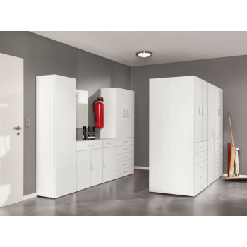 Armadio a colonna 183 cm Bianco frassinato