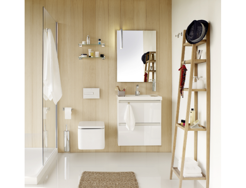 Mobile bagno sospeso 60 cm Bianco Satinato con Lavabo