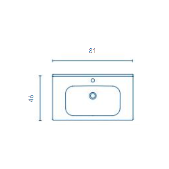 Mobile bagno sospeso 80 cm in legno Noce Sabbiato con Lavabo in ceramica