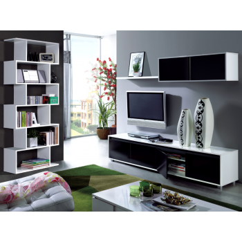 Libreria alta 192 cm Bianco lucido con sei ripiani