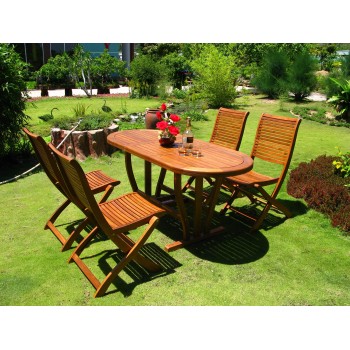 Garten-Tisch Set ovaler...