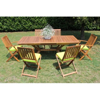 Set Garten-Tisch 150x90 cm...