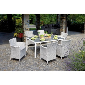 DINING SET VARIGOTTI CON SEDIE E PIANO IN VETRO TEMPERATO