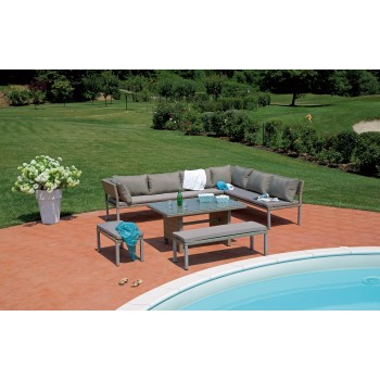 SET PALERMO DIVANI-TAVOLO-PANCHE ESTERNO GIARDINO