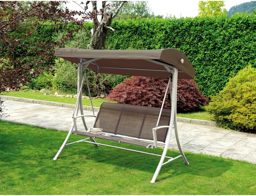 DONDOLO 3 POSTI ESTERNO GIARDINO BIANCO