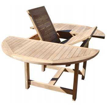 TAVOLO CAPRAIA TONDO ALLUNGABILE ESTERNO GIARDINO LEGNO TEAK