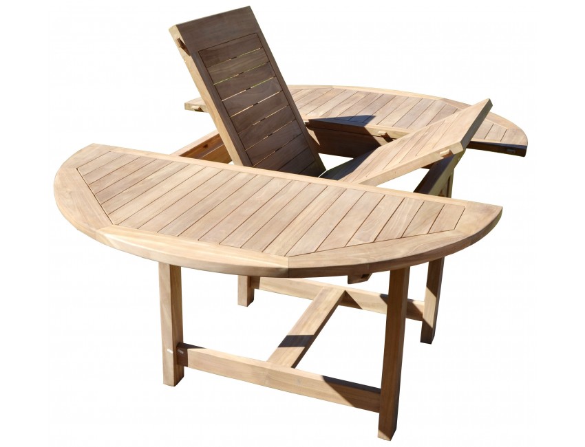 TAVOLO CAPRAIA TONDO ALLUNGABILE ESTERNO GIARDINO LEGNO TEAK
