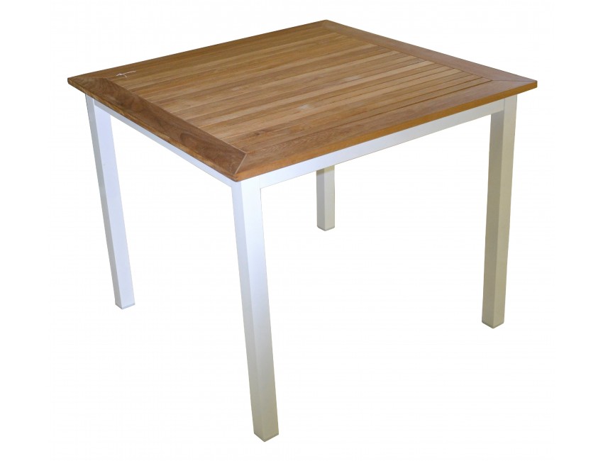 TAVOLO CALVI 90X90 ESTERNO GIARDINO ALLUMINIO-LEGNO TEAK