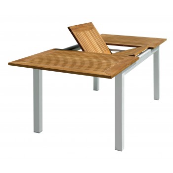 TAVOLO AJACCIO ALLUNGABILE ESTERNO GIARDINO ALLUMINIO-LEGNO TEAK